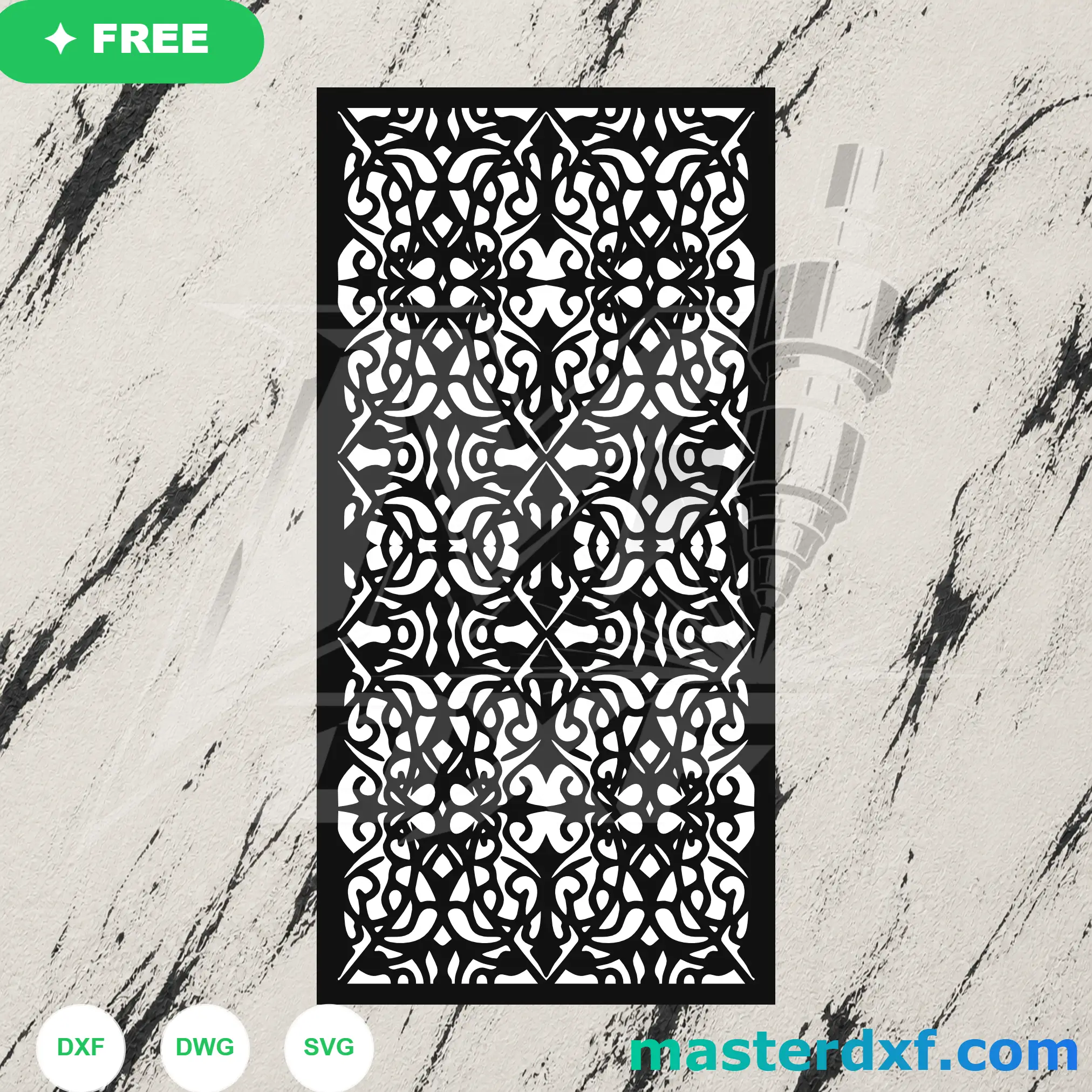 Tribal Damask DXF Pattern for Bold Statement Panels DXF File